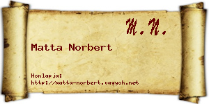 Matta Norbert névjegykártya